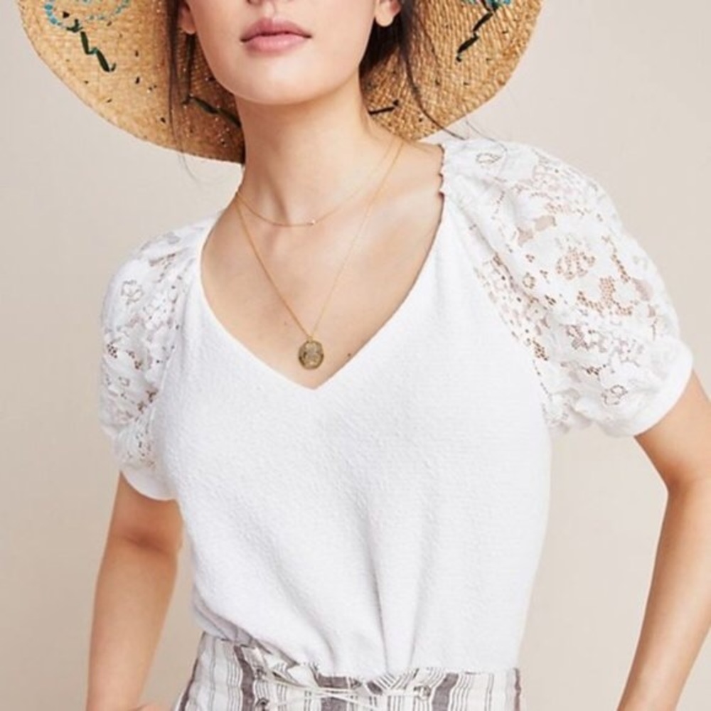 Sunday in Brooklyn Cady lace white blouse 🤍